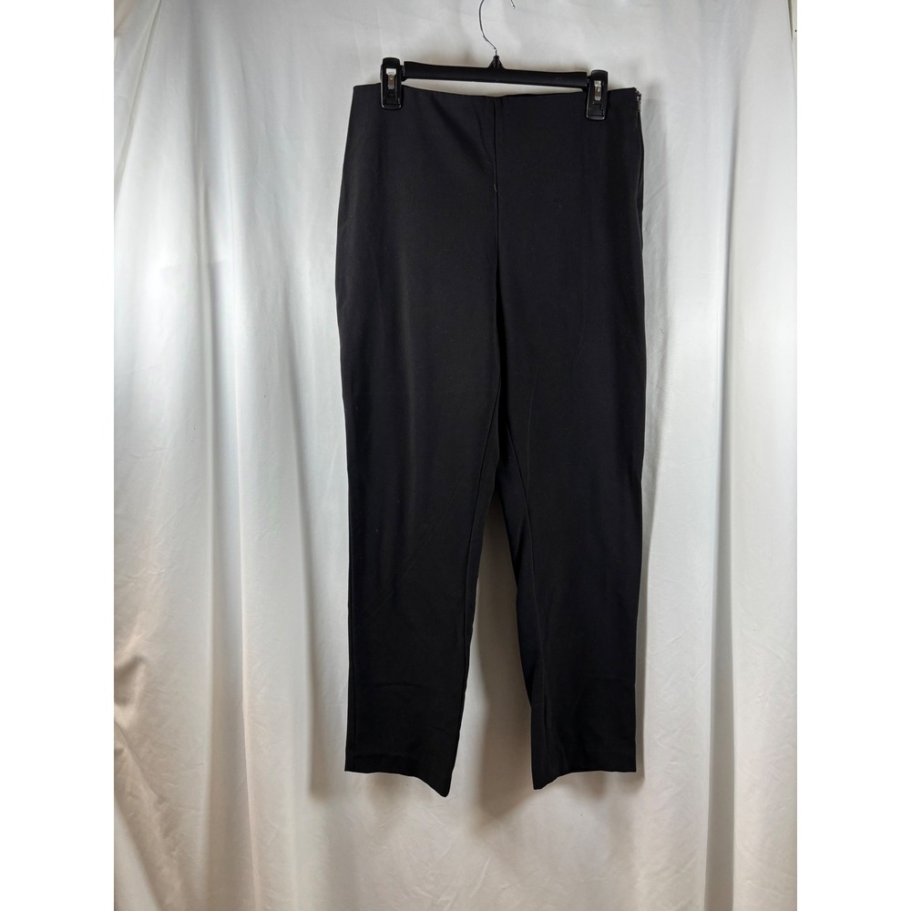 Nine West Side Zip Skinny Pants Womens 12 Black Stretch Work Trousers RN73277